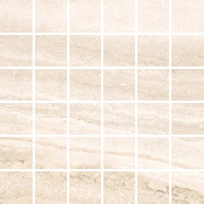 Floors 2000 Travertino 2 x 2 12" x 12" Porcelain Mosaic Bianco