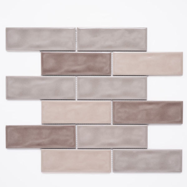 Patara Stone Sophia 2 x 6 Brick 11.97" x 12.3" Porcelain Mosaic