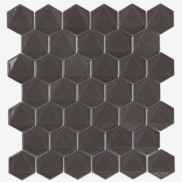 Patara Stone 3D Hexagon 2" 11.8" x 12" Porcelain Mosaic