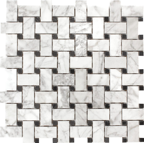 Patara Stone Marble Basketweave 12" x 12" Marble Mosaic