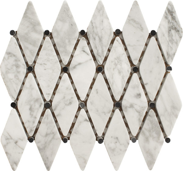 Patara Stone Marble Rhomboid 9.65" x 12.15" Marble Mosaic