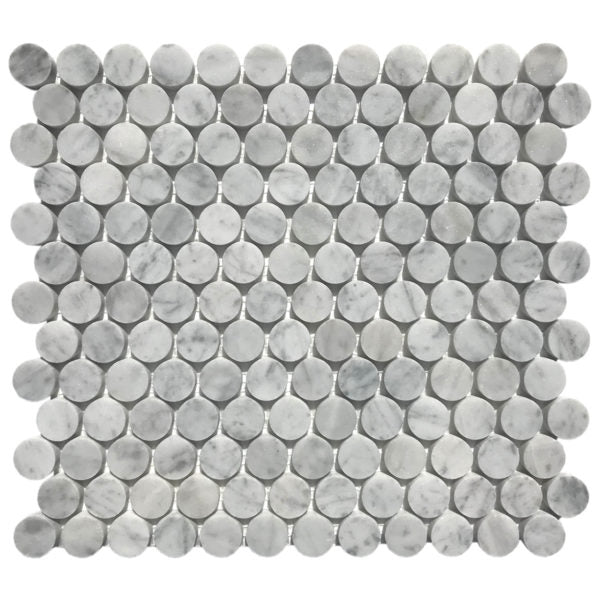 Patara Stone Marble Penny Round 11.34" x 12" Marble Mosaic