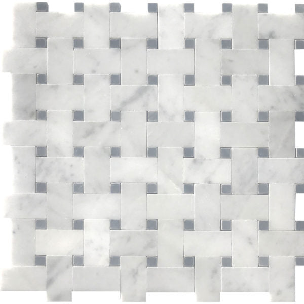 Patara Stone Marble Basketweave 11" x 11" Marble Mosaic