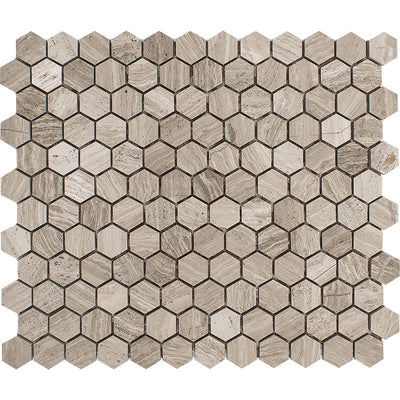 Patara Stone Marble 1" Hexagon 10.2" x 11.8" Marble Mosaic