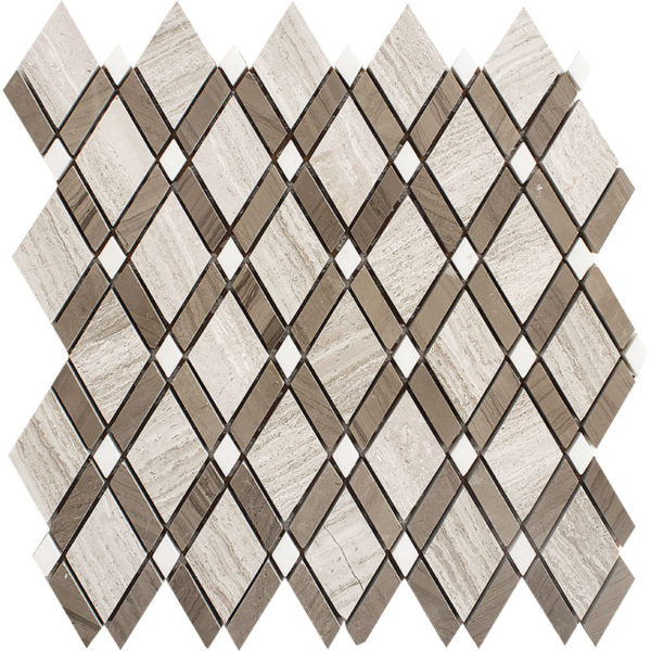 Patara Stone Marble Diamond 11.4" x 11.7" Marble Mosaic