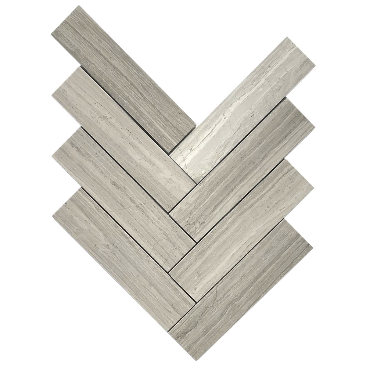 Patara Stone Marble 2 x 8 Herringbone 11.2" x 11.42" Marble Mosaic