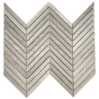 Patara Stone Marble Chevron 11" x 13.6" Marble Mosaic