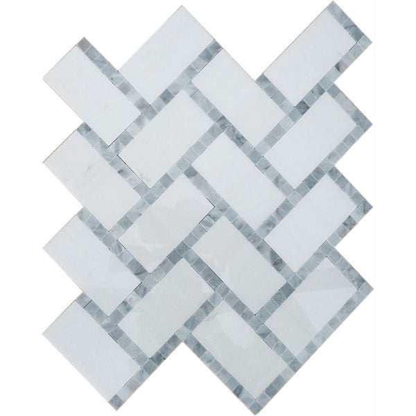 Patara Stone Marble Herringbone 10.23" x 11.42" Marble Mosaic