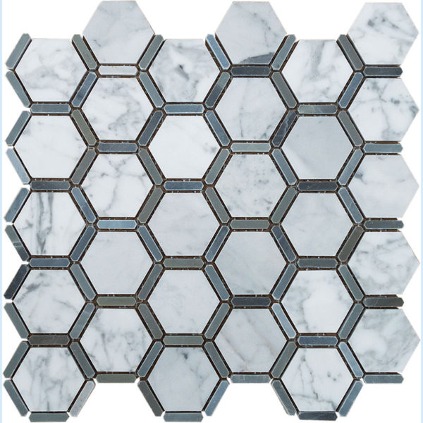 Patara Stone Marble Hexagon 12.04" x 12.2" Marble Mosaic