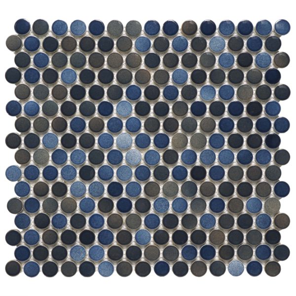 Patara Stone Como 1" Penny Round 11.46" x 12.4" Porcelain Mosaic