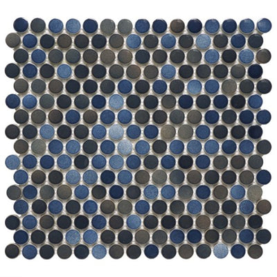 Patara Stone Como 1" Penny Round 11.46" x 12.4" Porcelain Mosaic