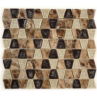Tranquil Trapezoid 10.88" x 12.38" Marble Mosaic