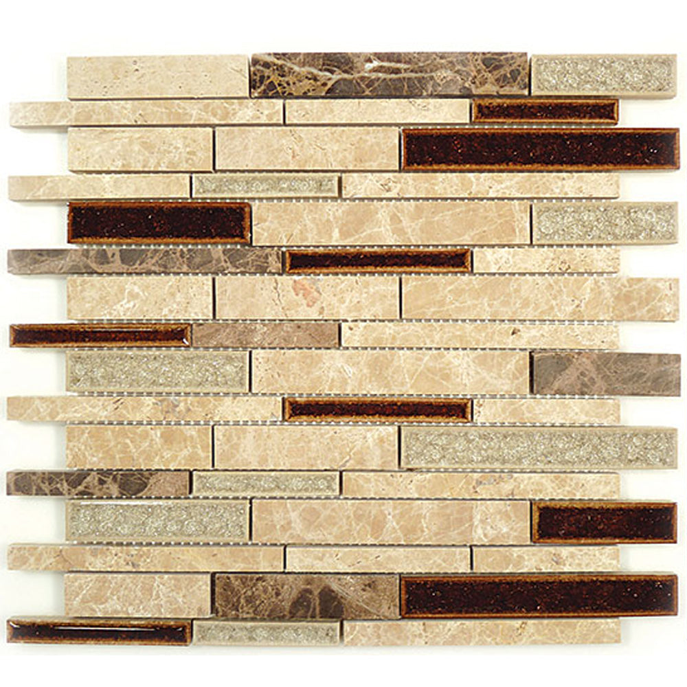 Tranquil Random Brick 12.5" x 13" Marble Mosaic