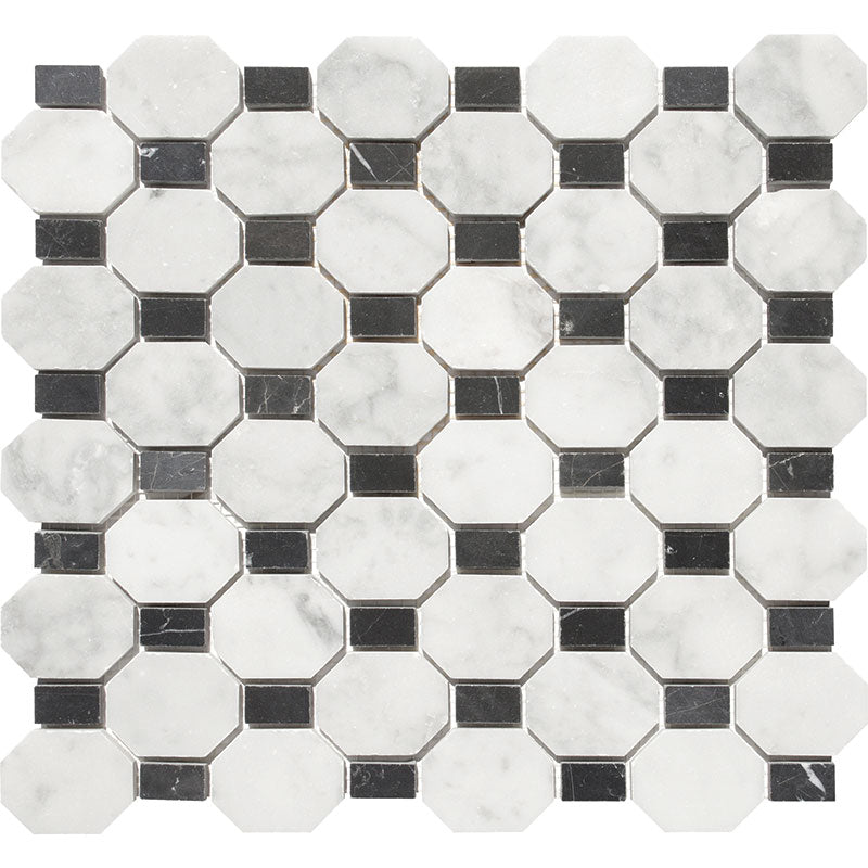 Patara Stone Marble Elongated Octagon 10.94" x 11.8" Marble Mosaic