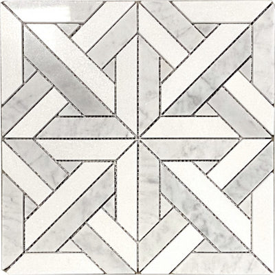 Patara Stone Waterjet Karo 12" x 12" Marble Mosaic