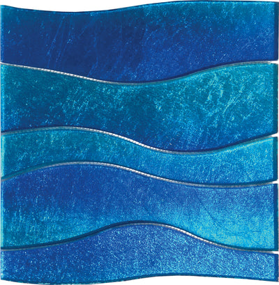 Tesoro Terra Bella Wave 11.75" x 12" Glass Mosaic