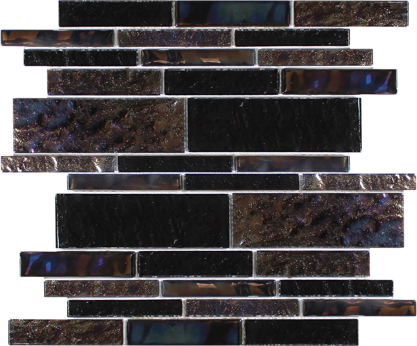 Tesoro Aquatica Treasure Random Linear 11.75" x 11.75" Glass Mosaic