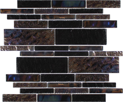 Tesoro Aquatica Treasure Random Linear 11.75" x 11.75" Glass Mosaic