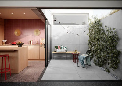 Agrob Buchtal Trio 24" x 48" Porcelain Tile Cement Grey
