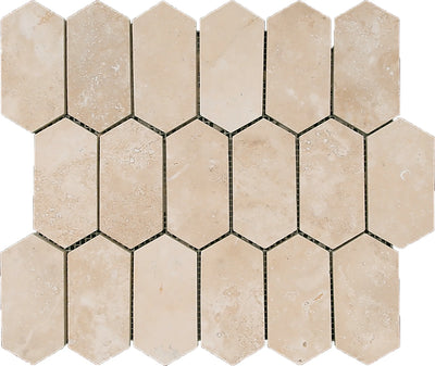 Aspire Stone Travertine 2 x 4 Picket 12" x 12" Travertine Mosaic