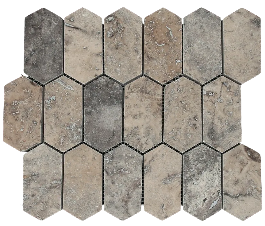 Aspire Stone Travertine 2 x 4 Picket 12" x 12" Travertine Mosaic