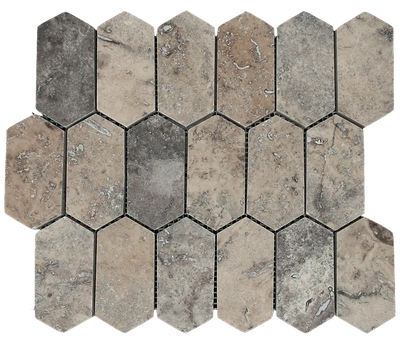 Aspire Stone Travertine 2 x 4 Picket 12" x 12" Travertine Mosaic
