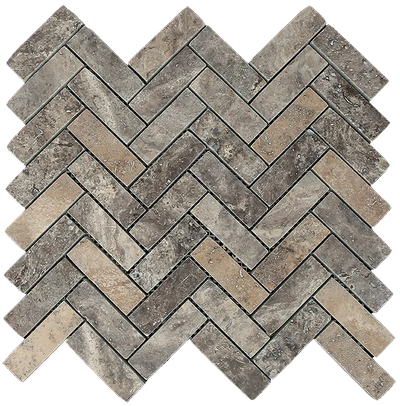 Aspire Stone Travertine 1 x 3 Herringbone 12" x 12" Travertine Mosaic