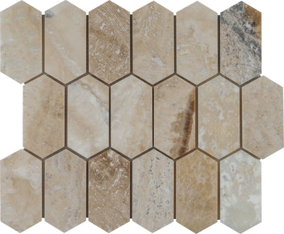 Aspire Stone Travertine 2 x 4 Picket 12" x 12" Travertine Mosaic
