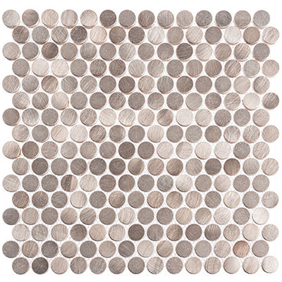 Urban Jungle Penny Round 11.8" x 11.8" Aluminum Mosaic