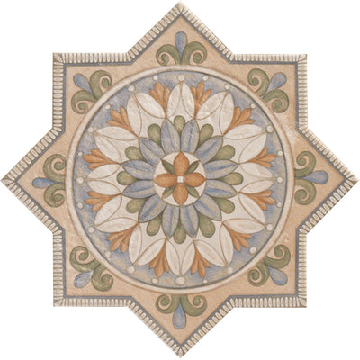 MIR Mosaic Umbria Star Deco 7" x 7" Porcelain Tile