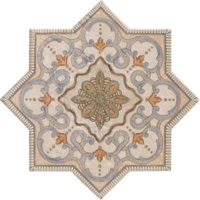 MIR Mosaic Umbria Star Deco 7" x 7" Porcelain Tile