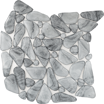 Bati Orient Mix Pattern Pebble 11.4" x 11.4" Glass Mosaic