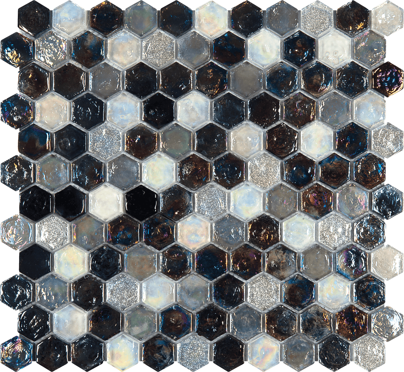 Bati Orient Mix Hexagon 11.6" x 11.6" Glass Mosaic