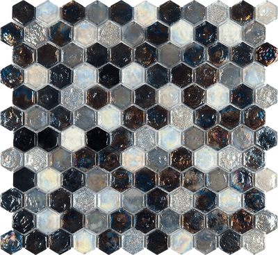 Bati Orient Mix Hexagon 11.6" x 11.6" Glass Mosaic