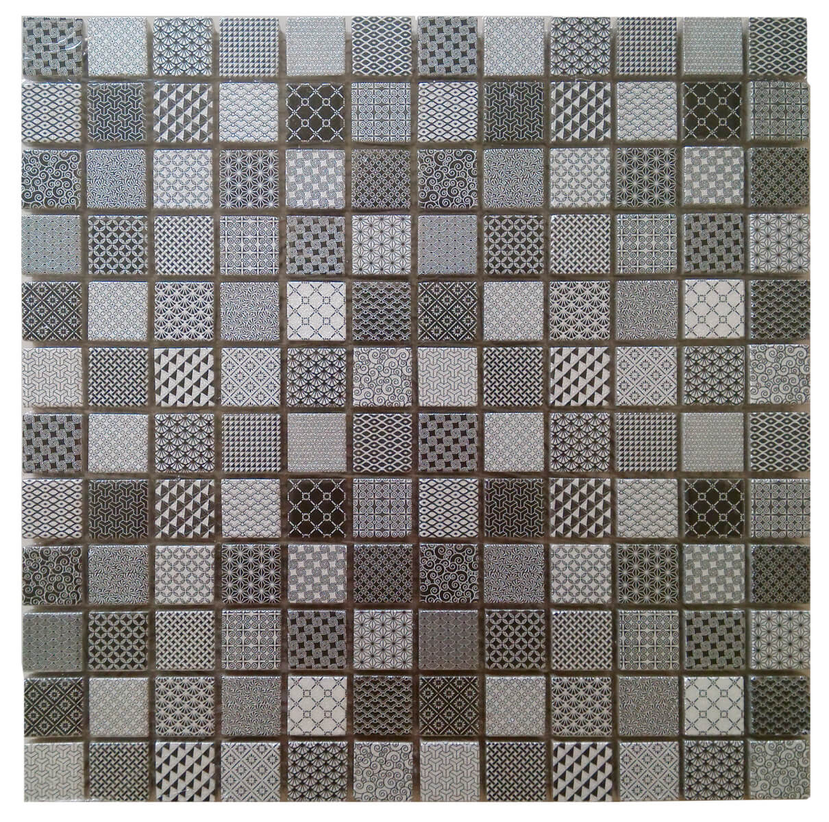 Bati Orient Mix 1 x 1 11.8" x 11.8" Glass Mosaic