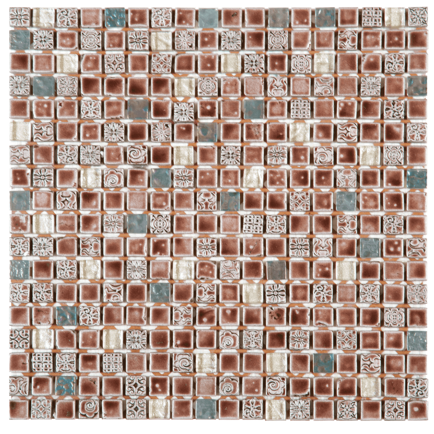 Bati Orient Mix 0.63 x 0.63 12" x 12" Glass Mosaic