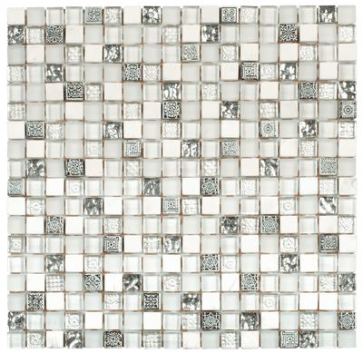 Bati Orient Mix 0.63 x 0.63 12" x 12" Glass Mosaic