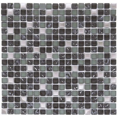 Bati Orient Mix 0.63 x 0.63 12" x 12" Steel & Glass Mosaic