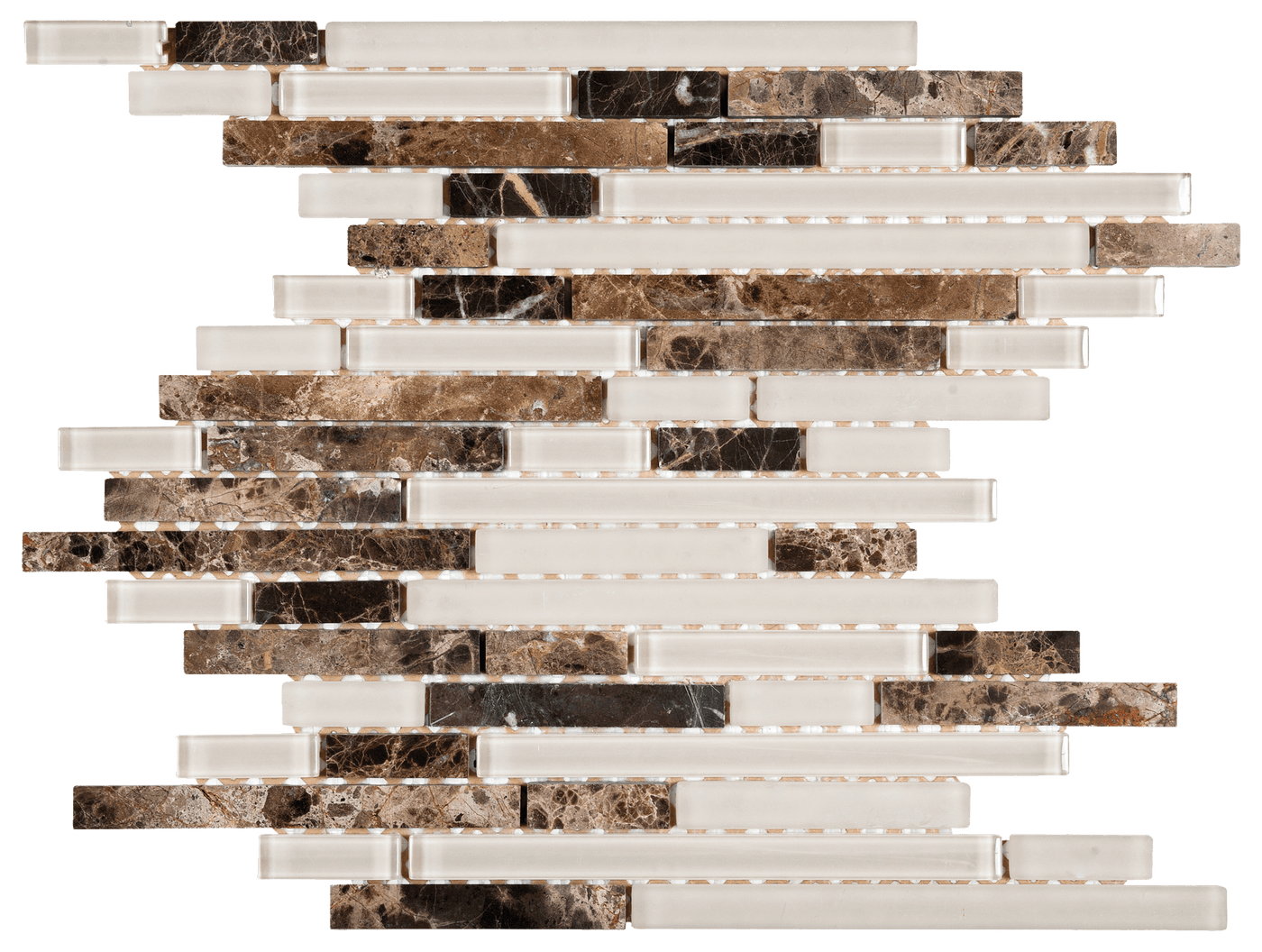 Bati Orient Mix Baguette 12" x 12" Glass & Marble Mosaic