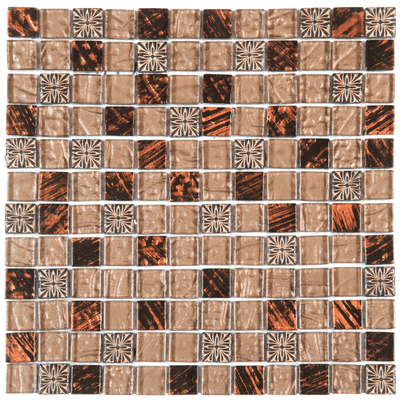 Bati Orient Mix 12" x 12" Glass & Marble Mosaic