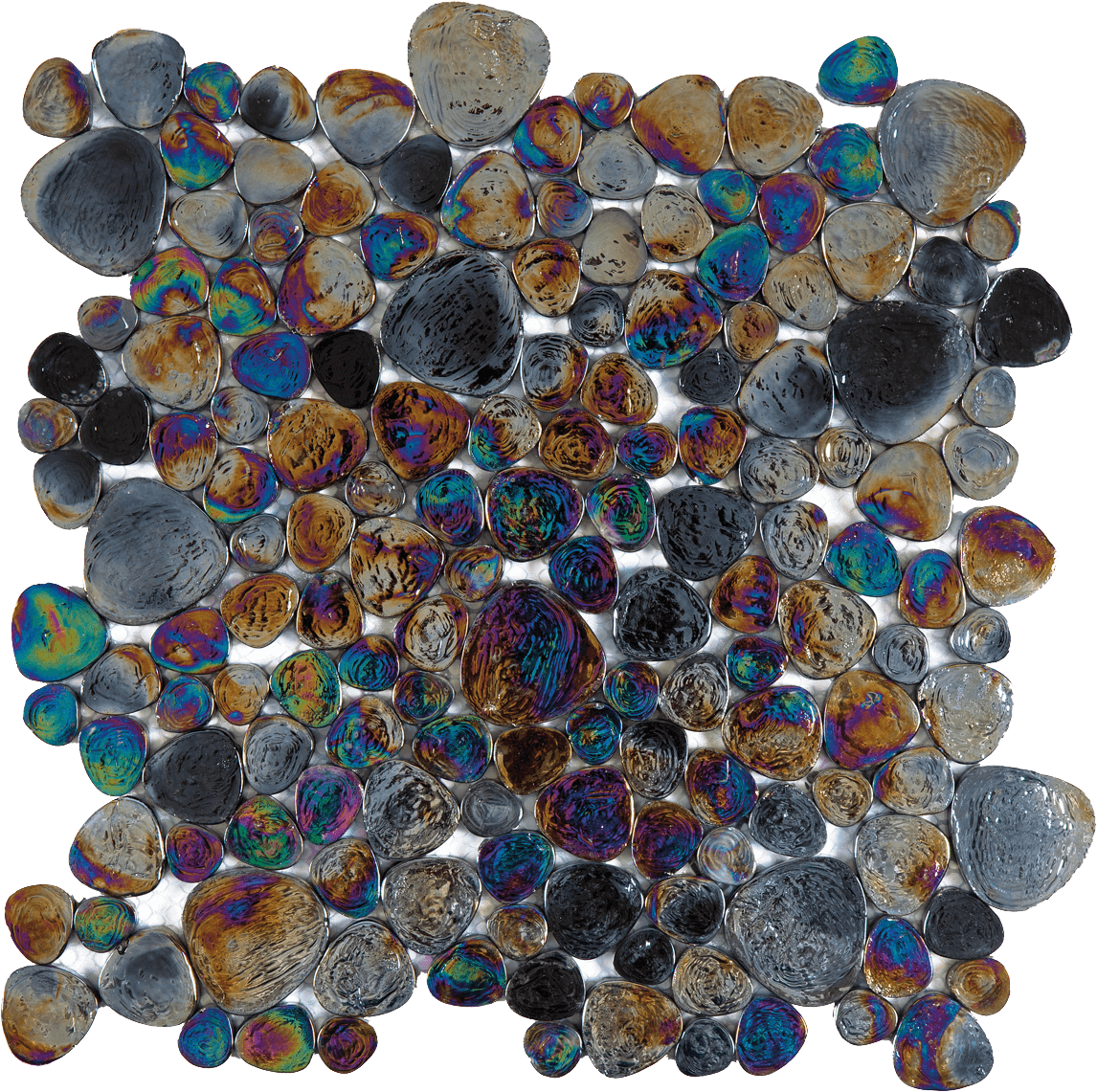 Bati Orient Pebbles 11.9" x 11.9" Glass Mosaic