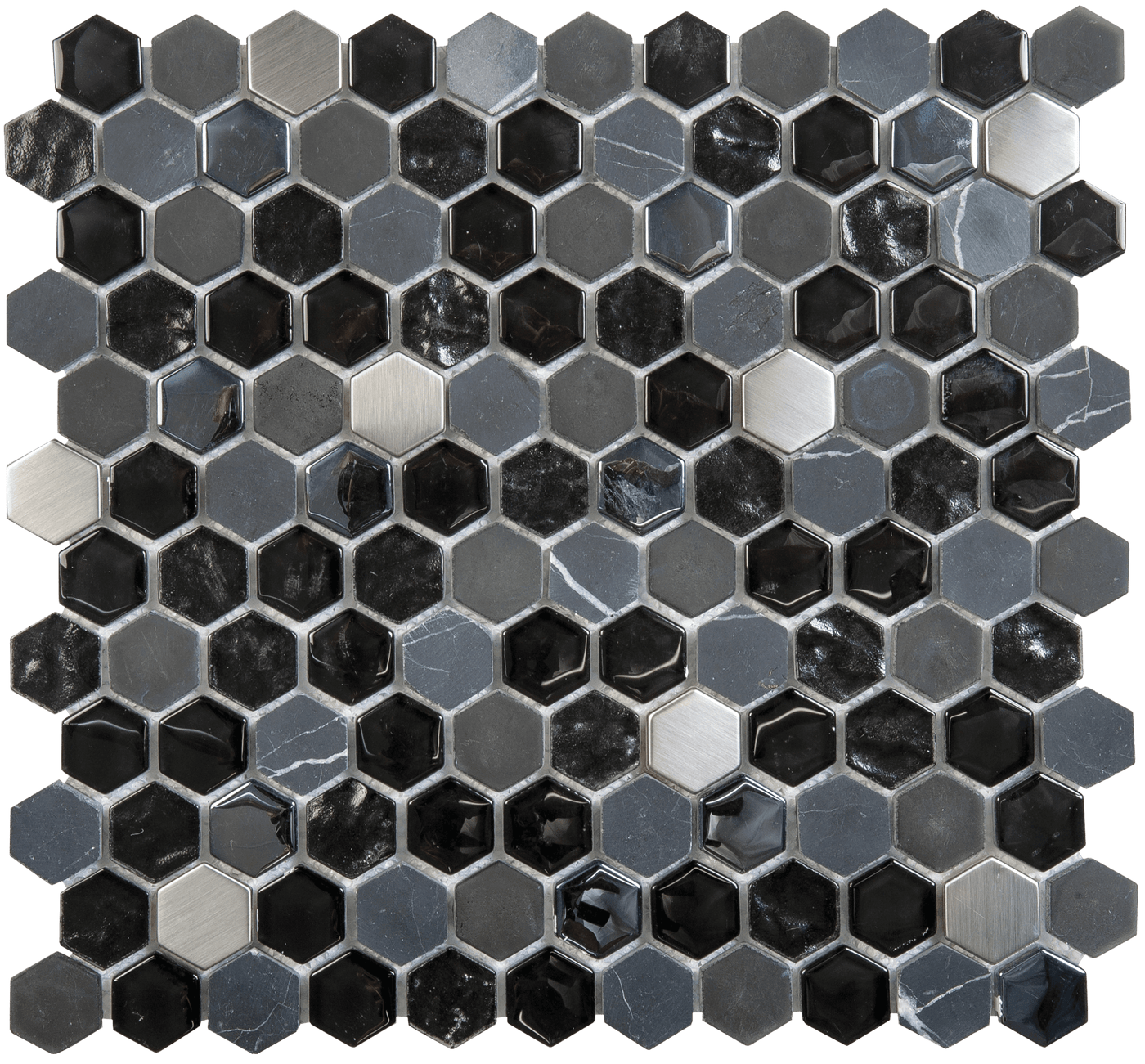 Bati Orient Mix Hexagon 11.6" x 11.6" Glass Mosaic