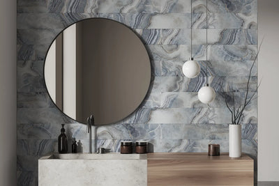 Tesoro Agatha 4" x 24" Ceramic Tile Blue
