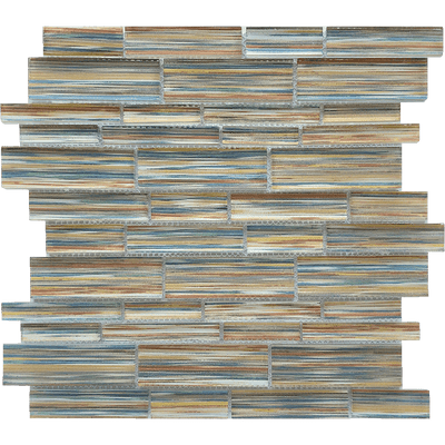 Tesoro Aquatica Altona Multi Linear 12" x 12" Glass Mosaic