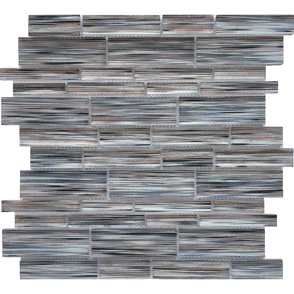 Tesoro Aquatica Altona Multi Linear 12" x 12" Glass Mosaic