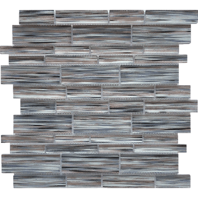 Tesoro Aquatica Altona Multi Linear 12" x 12" Glass Mosaic