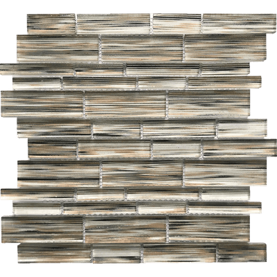 Tesoro Aquatica Altona Multi Linear 12" x 12" Glass Mosaic