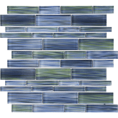 Tesoro Aquatica Altona Multi Linear 12" x 12" Glass Mosaic