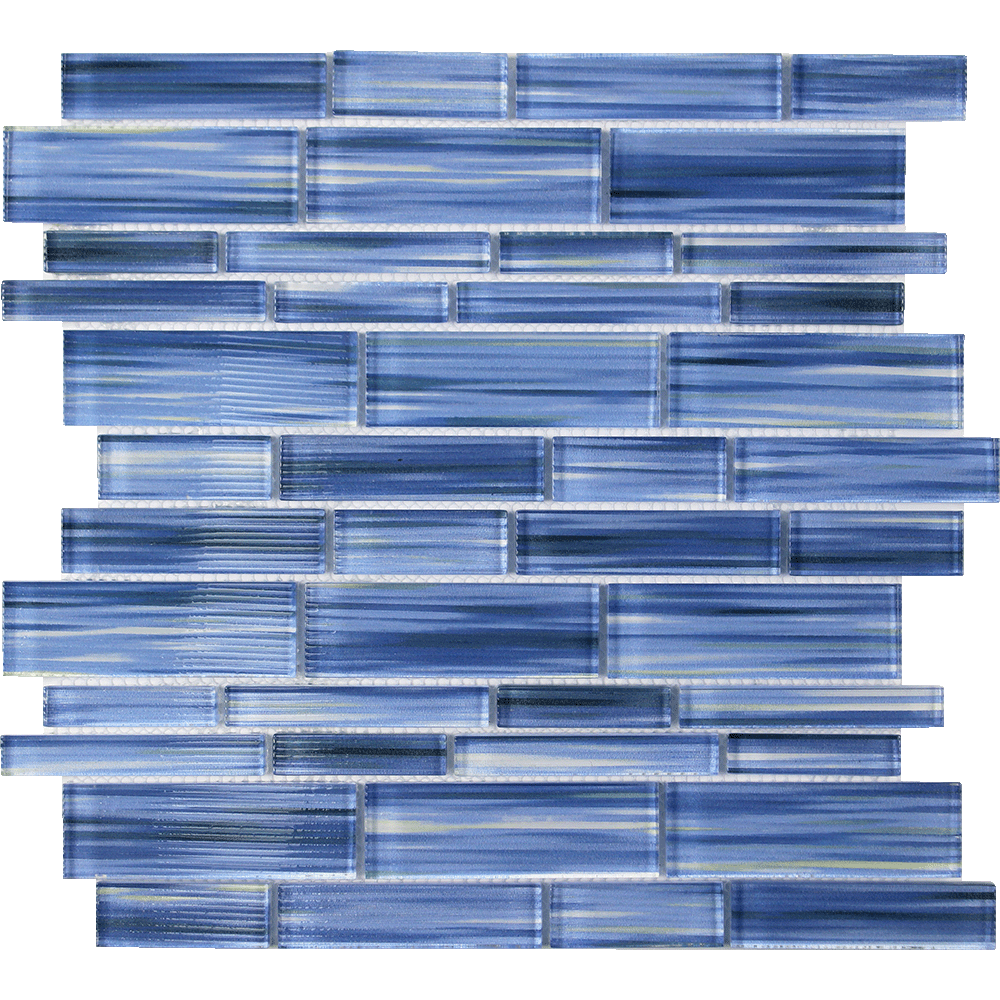 Tesoro Aquatica Altona Multi Linear 12" x 12" Glass Mosaic