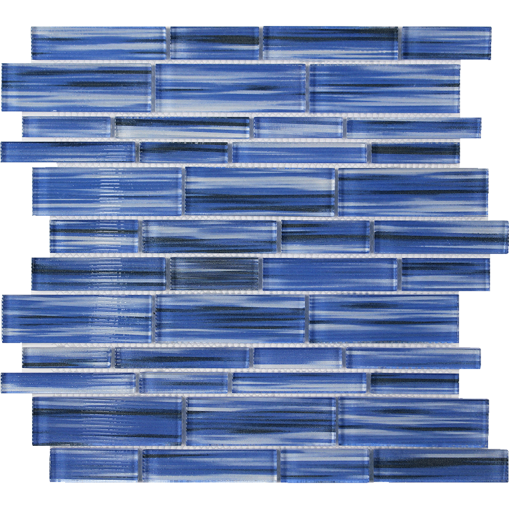 Tesoro Aquatica Altona Multi Linear 12" x 12" Glass Mosaic